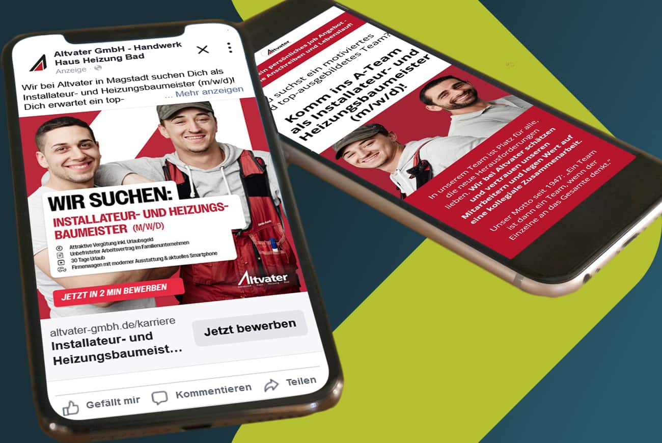 Social Recruiting - Smartphone mit Recruiting Funnel für Sachbearbeiter/in Logistik